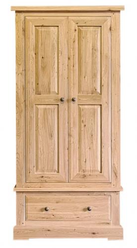 Francis Solid Oak Small Wardrobe with Drawer